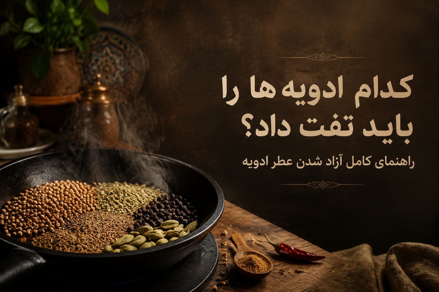 کدام ادویه‌ها با تفت دادن عطر و طعمشان آزاد می‌شود؟